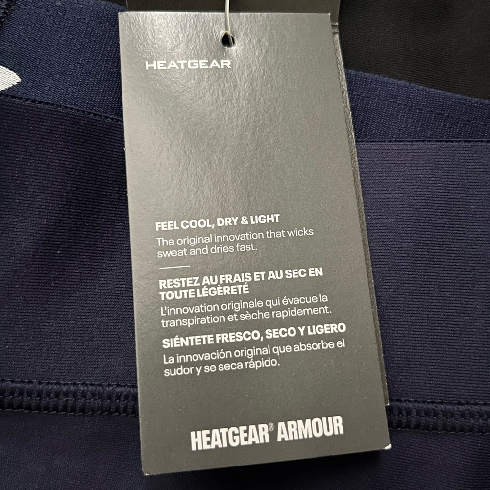 Under Armour Blue and Black Mid Rise Midi Compression Shorts - Picture 8 of 8